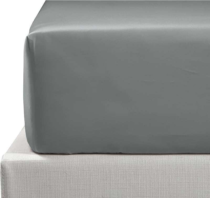 NTBAY 500 Thread Count Egyptian Cotton Fitted Sheet 135x190 Deep Pocket 30cm