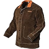 YESWELDER Leather Welding Jacket for Men Women, Heavy Duty welder jacket, Heat Flame Resistant Welding Coat
