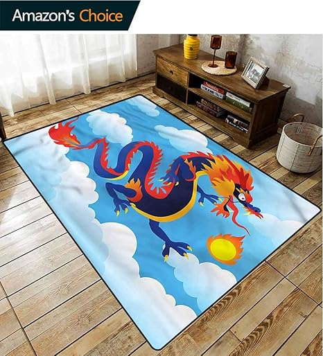 TableCoversHome - Alfombra para cuarto de bebé, diseño de dragón y
