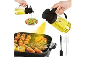 550ml Olive Oil Dispenser Bottle Spray and Pour, Olive Spray Bottle, Sprayer for Cooking, 2 in 1 Oil Dispenser and Sprayer wi