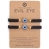 NUITS DE JUIN Evil Eye Red Bracelets for Protection - Red String Amulet Adjustable Bracelet For Women Men | Link Knot Lucky Kabbalah Protection Bracelets