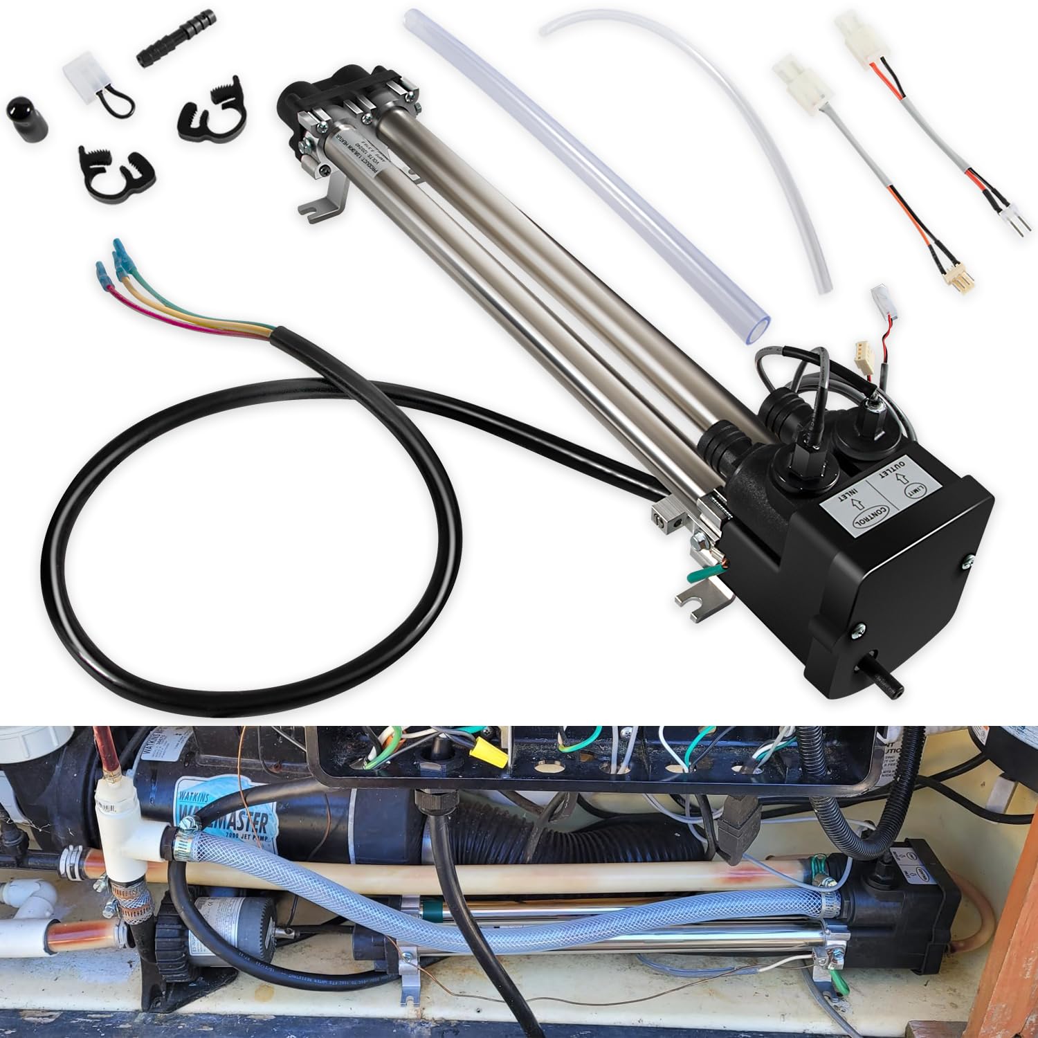 Photo 1 of 26-C3160-1S Double-Barrel Low-Flow Titanium Heater with Sensors 6.0KW For Watkins/Hot Spring/Tiger River/Limelight Hot Tub Spa No-Fault Heater, 1.5/6.0KW 120/240 Volt, Replace 26-C3160-1S, 73790