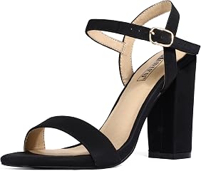 Amazon.com: IDIFU Tacones negros plateados dorados y plateados, tacones  altos gruesos de 4 pulgadas para mujer, zapatos de graduación con punta  cuadrada para mujer, sandalias de tacón de bloque para mujer, sandalias
