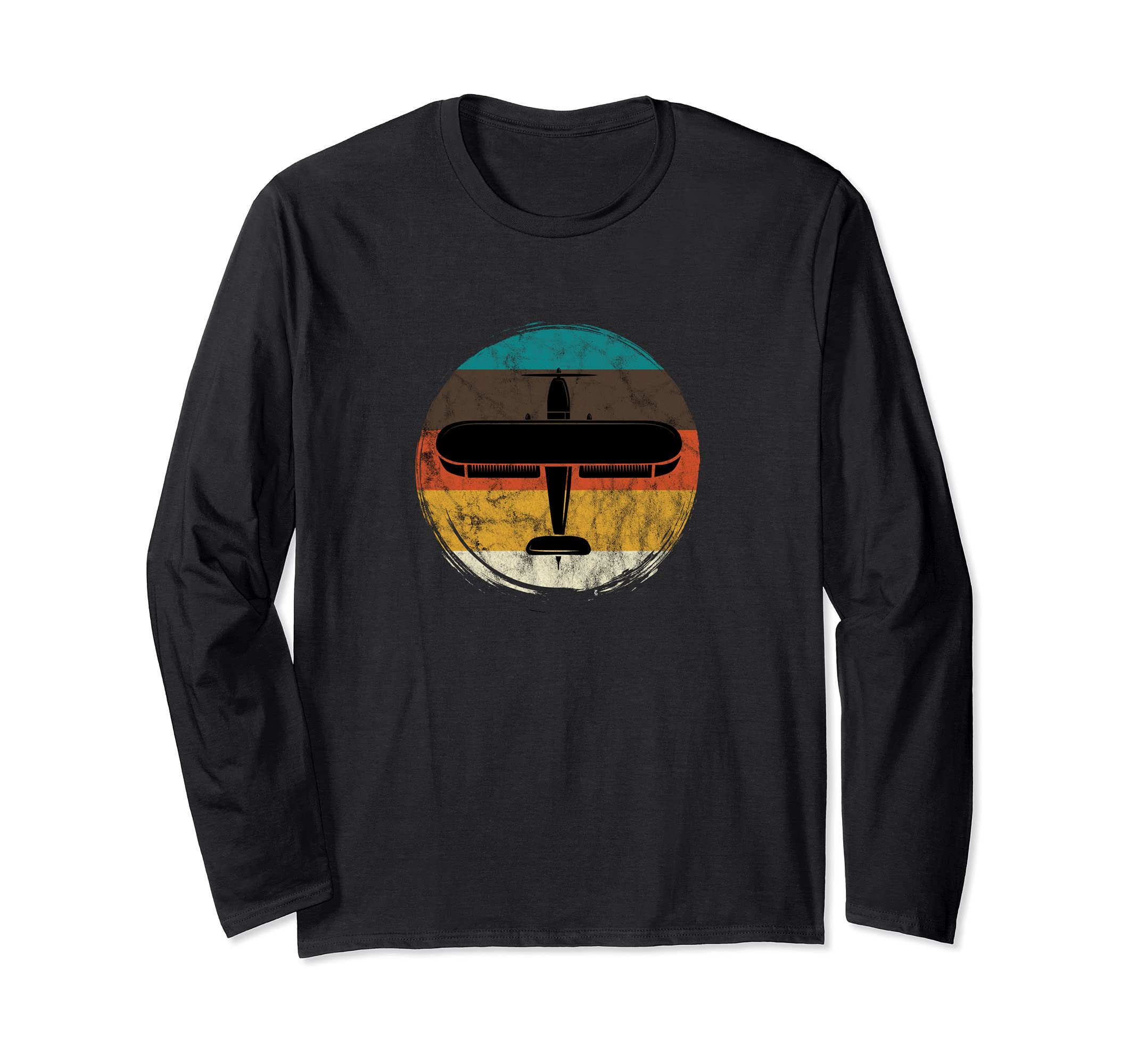 Retro Airplane Aviation Aviator Plane Airplane Aircraft Long Sleeve T-Shirt