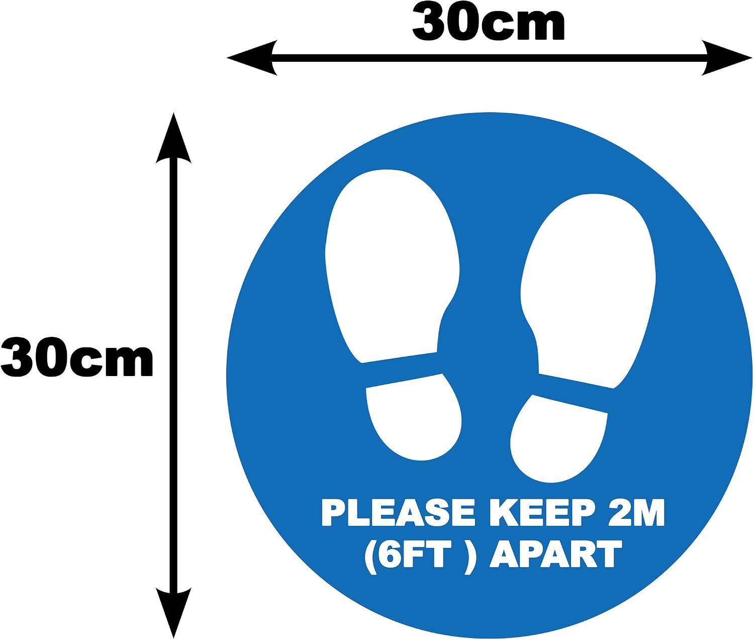 4 x please keep 2 m apart, social distancing landscape floor safety sign self adhesive vinyl weather proof label sticker - Image 3