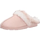 Jessica Simpson Women's Faux Fur Clog - Comfy Furry Soft Indoor House Slippers with Memory Foam