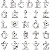 Craftdady Letter Charms Capital Pendants Mixed A-Z Initial Letter Number Charms DIY Bracelet Necklace Pendants for Jewelry Making, Gold, Antique Silver, Platinum