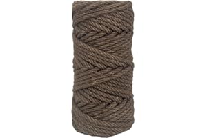 Leecogo 6mm Jute Rope 100 Feet Natural Craft Rope Twine String Perfect for Home Gardening Macrame Arts Crafts DIY Cat Scratching Post Replacement Repairing Recovering Cats Toy Making,Dark Brown