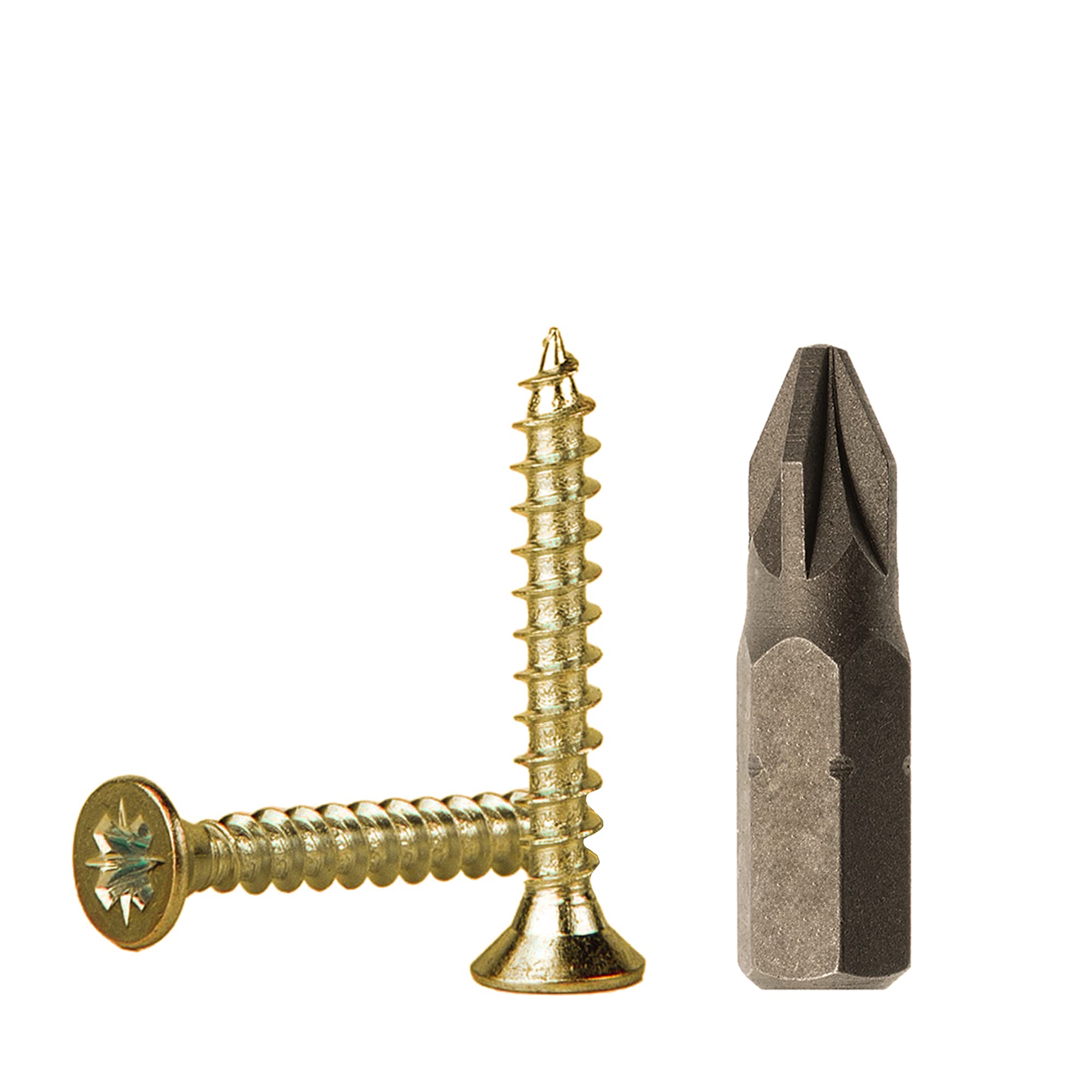 (Pack of 700 pcs) Yellow Zinc Plated Steel 3.0 x 25 mm Wood Screws, Chipboard Screws, Universal Pozi-Drive Screw, PZ Fully Threaded, Pozidriv Countersunk Head (700, 3.0 x 25 mm)