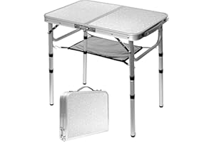 Byliable Small Folding Table Portable Camping Tables That Fold up Lightweight Adjustable Height Aluminum Foldable Table for Picnic and Camp, 3 Heights