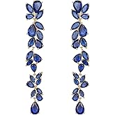 Crysdue Wedding Cubic Zirconia Bridal Dangle Earrings for Bride Bridesmaid Women, Chandelier Drop Earring for Prom Pageant Party