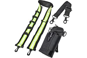 HYS MOLLE Radio Pouch, Universal Walkie Talkie Holster for Duty Belt & Vest, Adjustable Reflective Shoulder Strap with Anti-S