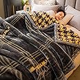 LGYKUMEG Heavy Blanket,Korean Mink Blanket 71"X87",Winter Fleece Plush Blankets,Silky Soft and Warm, 2 Ply Reversible Raschel Bed Blankets,Gray,180x220cm3kg