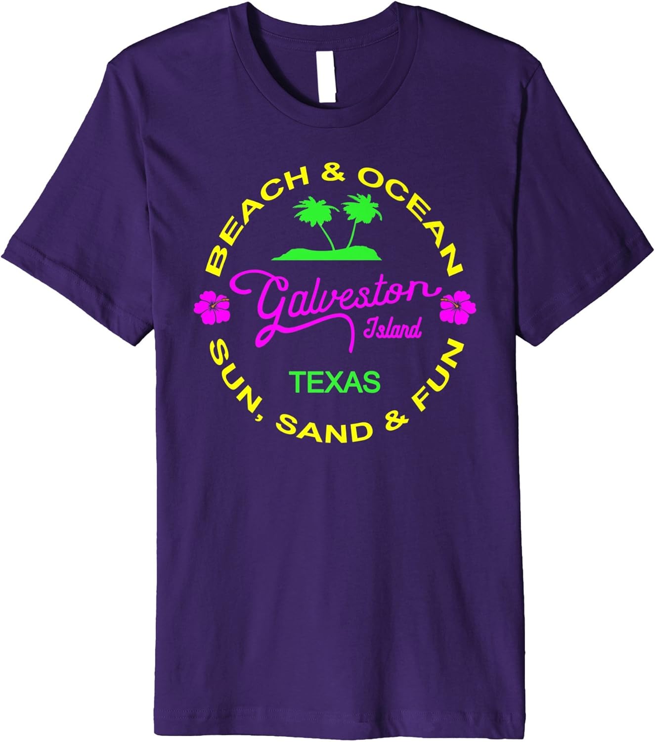 GALVESTON ISLAND TEXAS BEACH & OCEAN SOUVENIR SHIRT Clothing