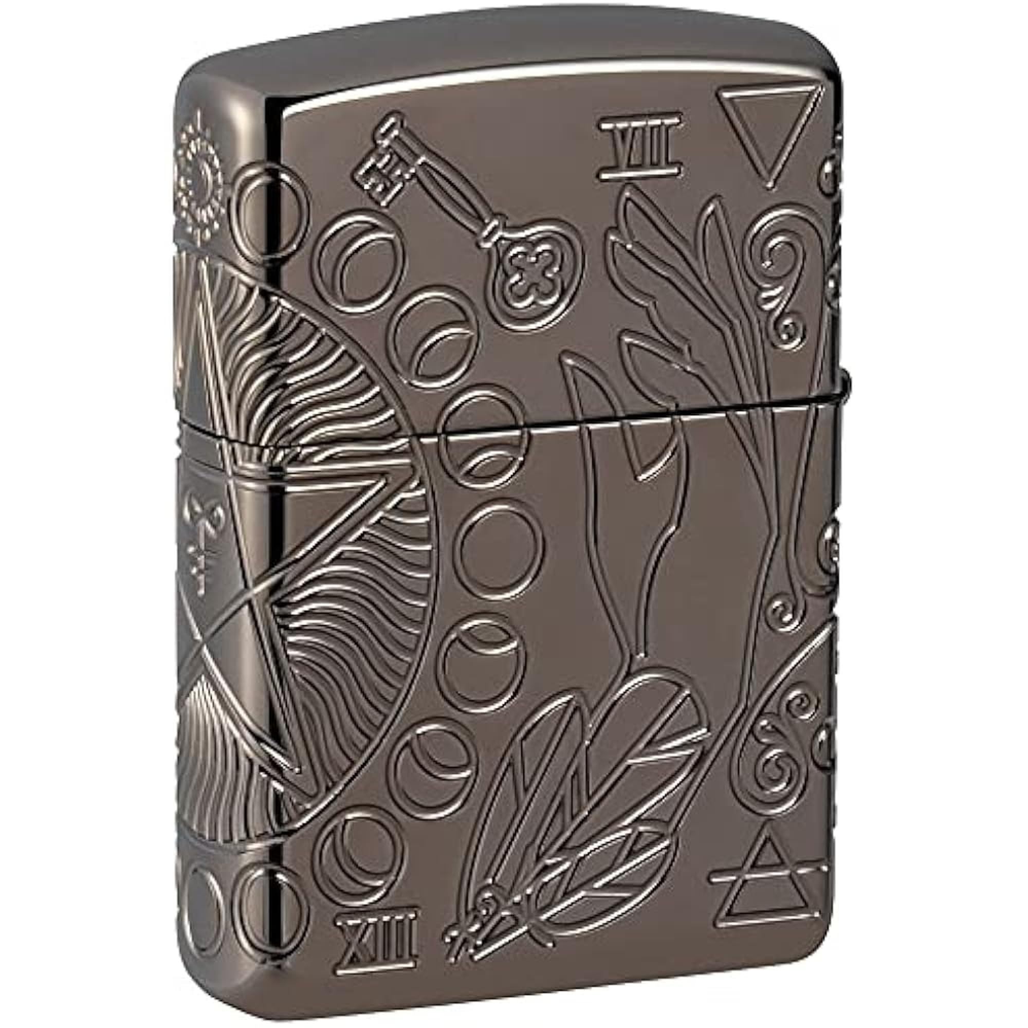 Zippo Windproof Lighter - Wicca Design, Multi Cut - Armor High Polish Black Finish - Refillable - Reusable - Windproof Design - Gift Box - Metal - Made in USA — image 1