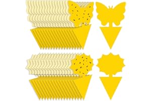 Fruit Fly Traps Fungus Gnat Traps Yellow Sticky Bug Traps 40 Pack No Harm and Odorless for Indoor Outdoor Use Protect The Pla