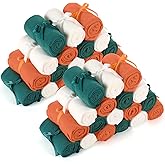 Oudain 36 Pcs Fleece Throw Blanket Bulk Soft Lightweight Fleece Blanket Warm Comfortable Blankets for Bed Couch Sofa Home Office 50 x 60 Inch(Green, Orange, Beige)