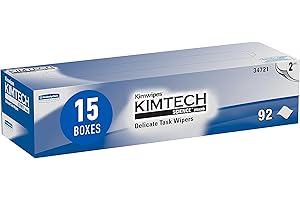 KIMBERLY-CLARK PROFESSIONAL Kimtech™ Science Kimwipes Delicate Task Wipers (34721), White, 2-Ply, 15 Pop-Up Boxes / Case, 92 