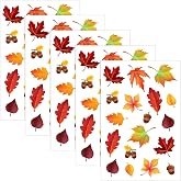 Outus 540 Pcs Thanksgiving Fall Stickers Autumn Leaves,Classic Style | Autumn Leaves for Thanksgiving Party Room Decor, Adults Scrapbook Planner Craft, Maple Oak Elm Acorn Assorted Designs