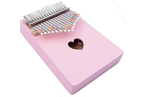 ZSDM Thumb Piano 17 Keys Mbira African Finger Piano Kalimba Included Key Stickers Gifts for kids Wooden (Pink）Portable music Instrument for Toddlers Children Girl Friend Easy to Learn
