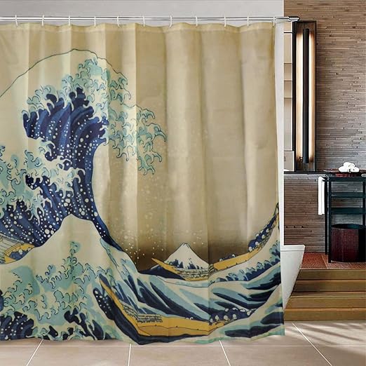 Amazon Com Bathroom Shower Curtain Wave Shower Curtain Durable