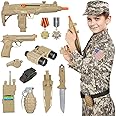 GIFTINBOX Kids Army Soldier Dress Up Costume Role Play Set, Deluxe Christmas Gift for Kids Boys Aged 3-12