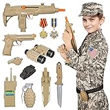 GIFTINBOX Kids Army Soldier Dress Up Costume Role