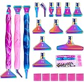 Snewvie Diamond Painting Pen Accessories Tools Set,3PCS Diamond Art Pen and 12Pcs Colorful Metal Screw Thread Multi Placer Ti