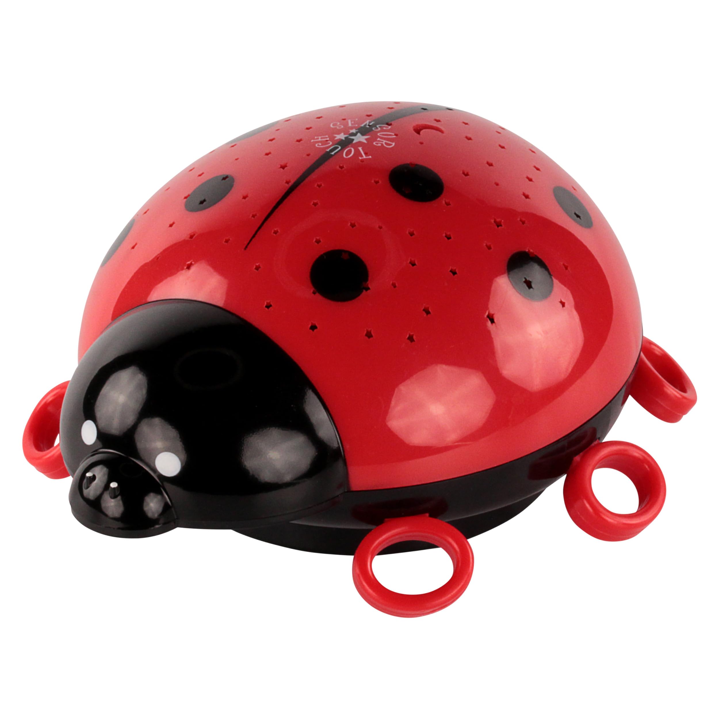 ANSMANN Starlight ladybird LED starry sky projector night light lamp sleeping aid for baby/children/adults, or even as a nursing light - tested materials, red