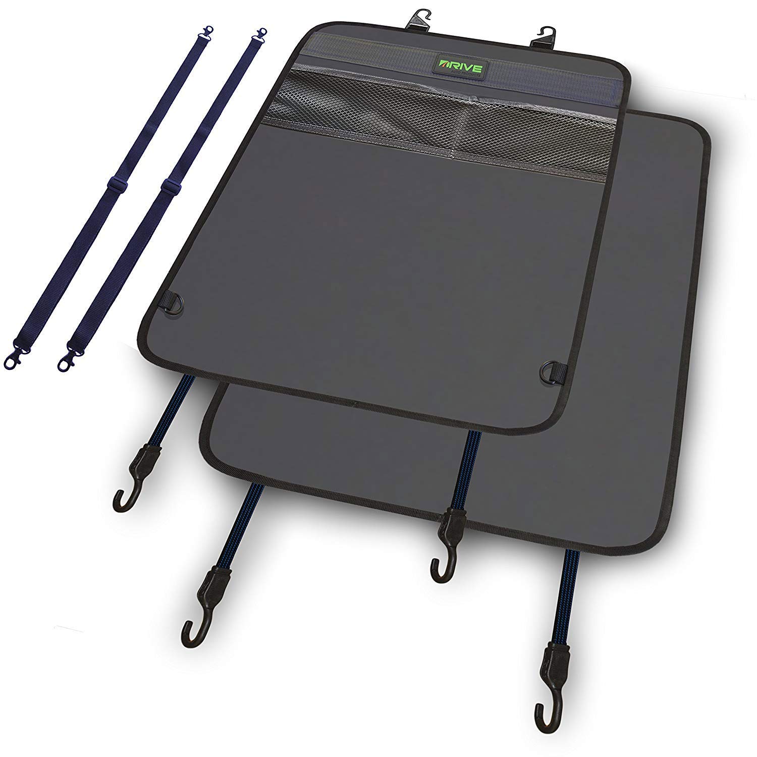 ﻿Drive Auto Products Kick Mats - Pack of 2, Heavy-Duty, Reversible Backseat Protector Mats, Grey