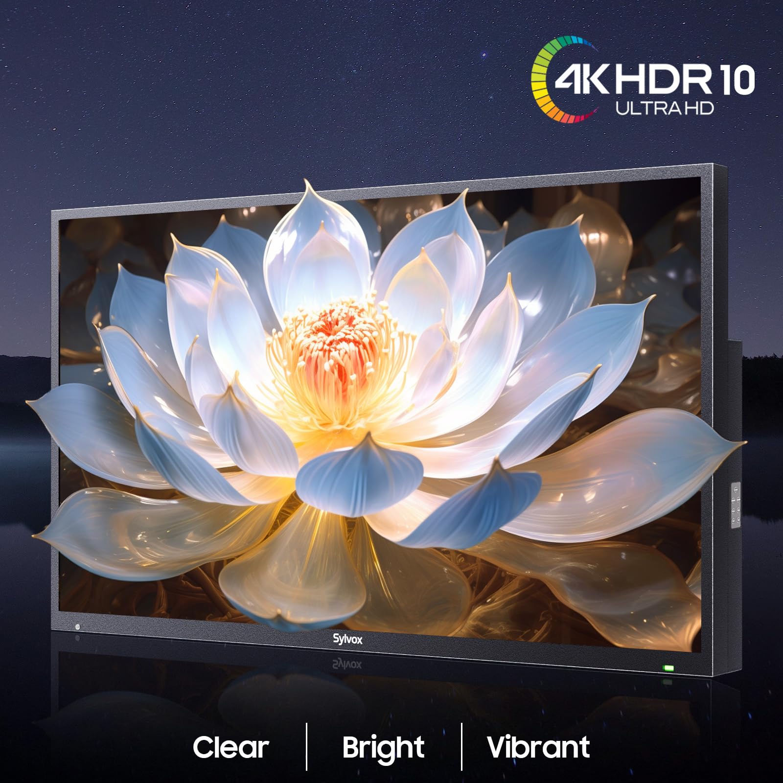 SYLVOX Outdoor TV, 65 inch Smart TV Waterproof Outdoor TVs, 4K Weatherproof Television for Outside,Support Google Assistant & Chromecast, 1000 nit Brightness Partial Sun (Deck Pro 2.0/2024)