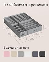 SONGMICS 8 Drawer Dividers Underwear Organizer Dove Grey RUS008G01 view 4