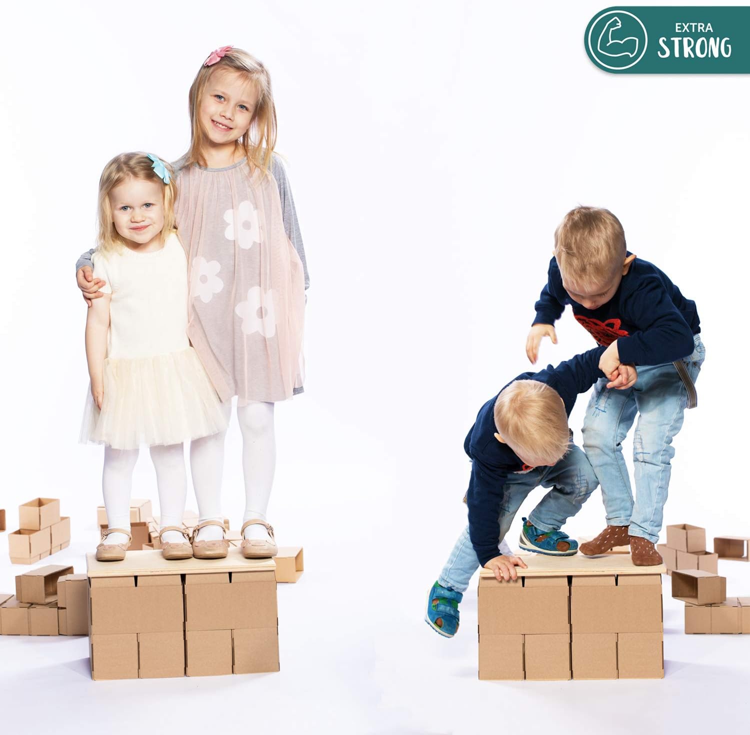 GIGI BLOKS 60 XXL Large Building Blocks for Kids Stackable & Interlocking, Natural, 57 x 46 x 10 centimeters - Image 4