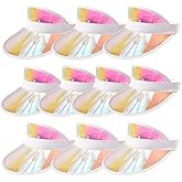 Ultrafun Unisex Candy Color Sun Visors Hats Plastic Clear UV Protection Cap for Sports Outdoor Activities