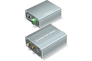 HAICHENTEX Analog Audio Extender RCA 3.5mm Stereo Over Cat5e/6 UTP Cable up to 3280Ft/1000M, No External Power Required, Adopts Spread Spectrum Isolation Technology, 2X RCA Ports, Audio Transmitter& Receiver