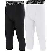 Roadbox Boys Compression Leggings,Youth Athletic Pants Capris Tights,Kids Sports Base Layer Basketball Running
