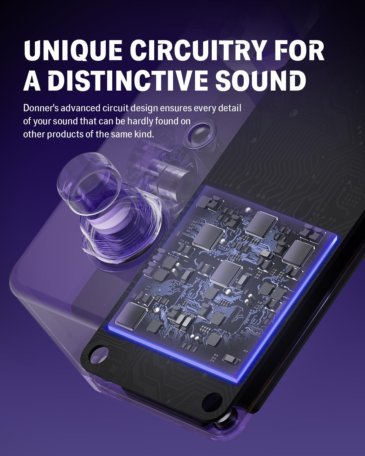 Donner Fuzz Guitar Pedal - Classic Stylish Fuzz Mini Effect Pedal for Electric Guitar/Bass, True Bypass