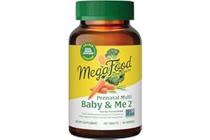 MegaFood Baby & Me 2 Prenatal Vitamin and Minerals - Vitamins for Women - with Folate (Folic Acid Natural Form), Choline, Iron, Iodine, and Vitamin C, Vitamin D and more - 120 Tabs (60 Servings)