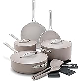 GreenPan Nova 10-Piece Cookware Pots & Pans Set, Oprah’s Favorite Things 2024, PFAS-Free Ceramic Nonstick, Fry, Sauté, Stockpot, Utensils, Lids, Induction Suitable, Dishwasher & Oven Safe, Clay