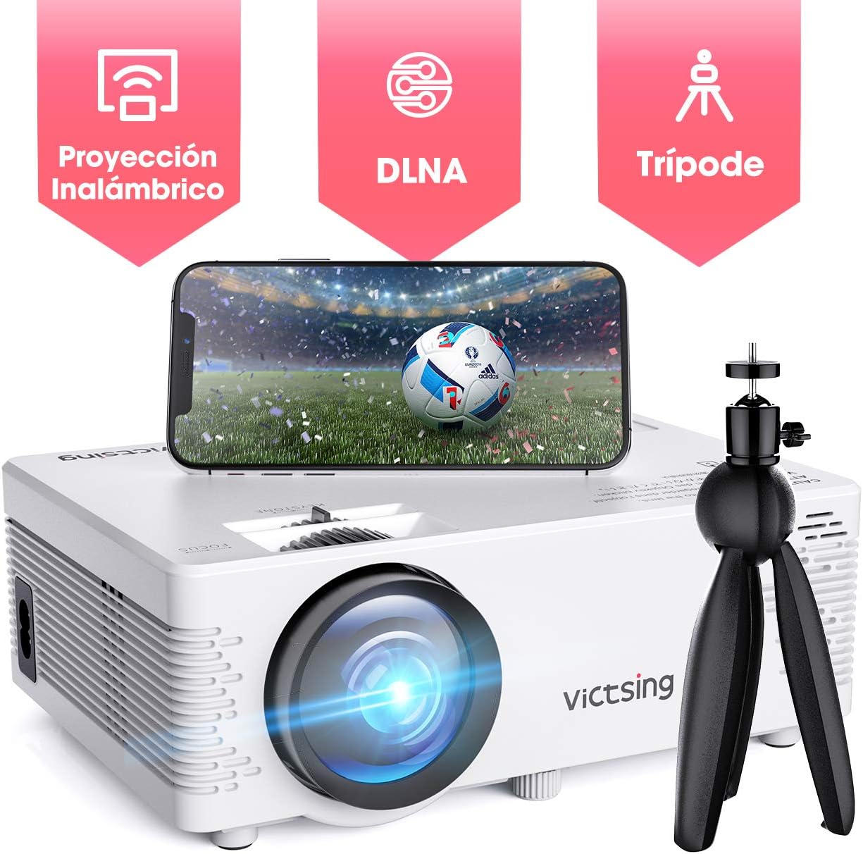 2019 Versión】 VicTsing Proyector Portatil, Inalámbrico WiFi para ...