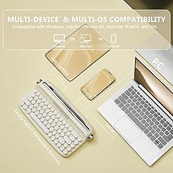 YUNZII Upgraded Wireless Typewriter Keyboard, Retro