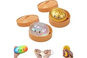 Glitter Dumpling, Glitter Dumpling Squishy Box, 4 Inch Squishy Dumplings,Anxiety Relief Fidget (2pcs-D)