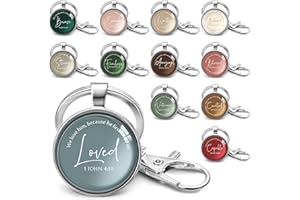 Equsion 24 Pcs Christian Keychains Mini Bible Verse Keyrings with Scripture Quote Religious Church Gifts for Christmas Family Staff (Xmas)