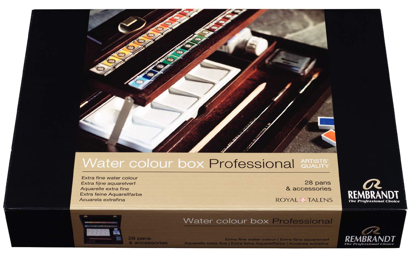 Rembrandt ARTISTS' PROFESSIONAL PAINTING SET BOX - 1/2 PAN WATERCOLOUR SET