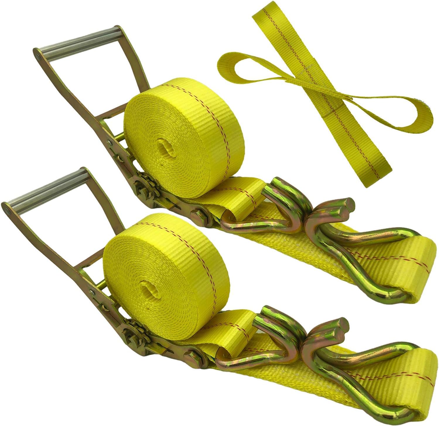 Ratchet Straps， 2" x 17' Heavy Duty Straps Load up to 10000Lbs Cargo