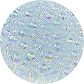 1000pcs Acrylic Round Beads - 6mm AB Colors Craft Beads with Holes for Earring Bracelet Necklace Key Chains Jewelry Making