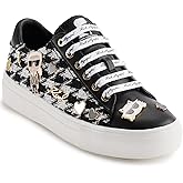 Karl Lagerfeld Women's Cate Pins Tweed Lace up Sneaker