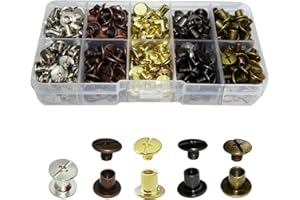 YMAISS 160 Sets Chicago Screws 1/4in Bookbinding Binding Screw Chicago Button Post Rivets Screw Belt Screws Leather Photo Alb