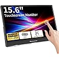 Touchscreen Portable Monitor, 15.6inch Monitor HDR IPS FHD 1920x1080 300cd/m² 10 Point Touch Display USB C/HDMI Computer Monitor with Dual Speakers for Xbox/Raspberry Pi/Laptop/PC/xbox/PS4/5