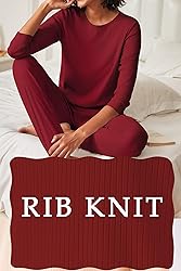 Ekouaer Womens Ribbed Knit Pajama Sets 2 Piece